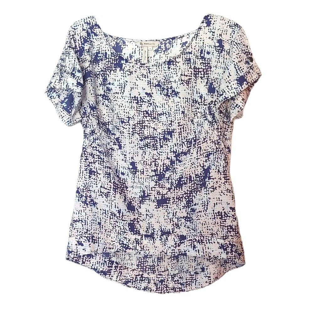 BCBGeneration Pink & Blue Abstract Blouse Size S